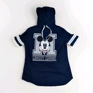 Disney Mickey Mouse Hoodie T Shirt Junior Female Size XL 15-17 Navy Blue